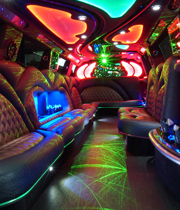 Limo rentals with colorful lights